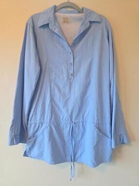 Columbia PFG Womens Blue Fishing Shirt Tunic Medium Nylon